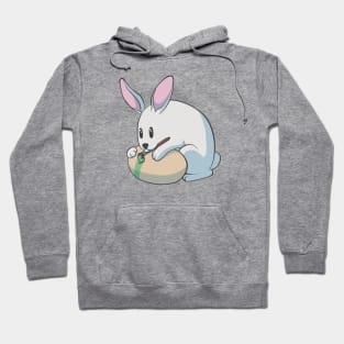 Egg painting white Easter bunny Hoodie